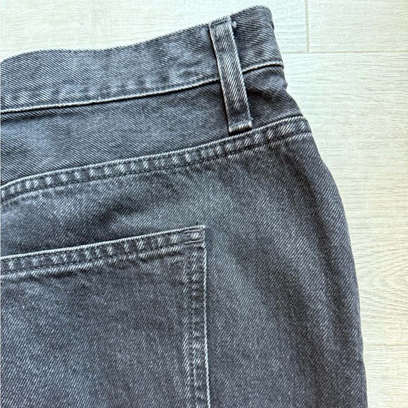 Madewell Denim Mid Rise Front Slit Midi Black Skirt Size 32 - Picture 6 of 7